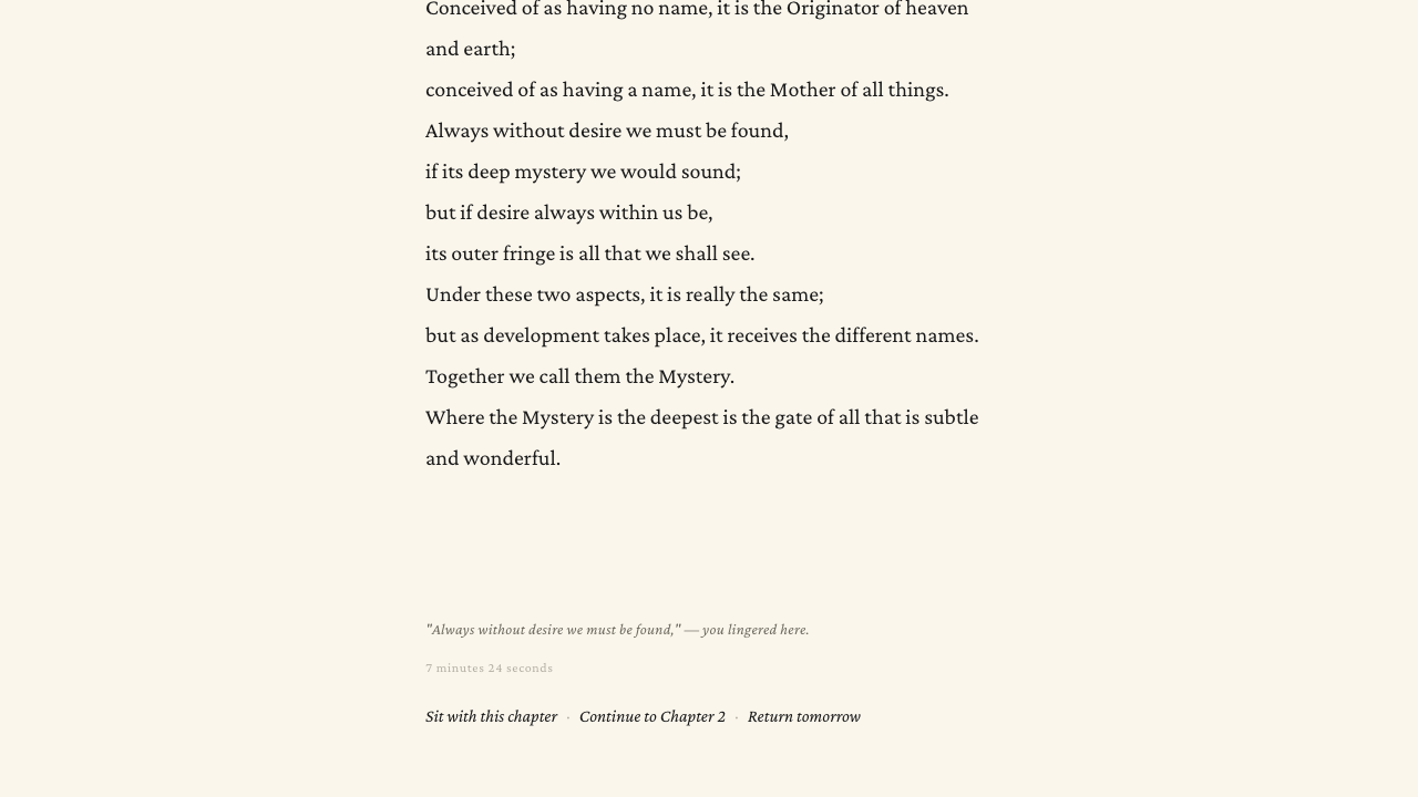 Completion — You lingered here