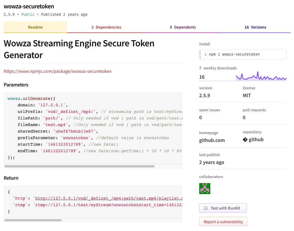 wowza-securetoken package thumbnail